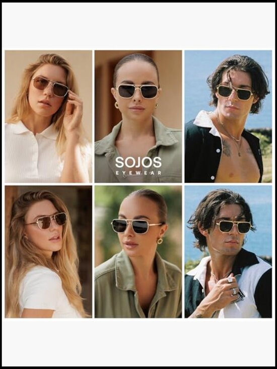 Retro Square Aviator Polarized Sunglasses with UV400 TAC Lenses main image 3